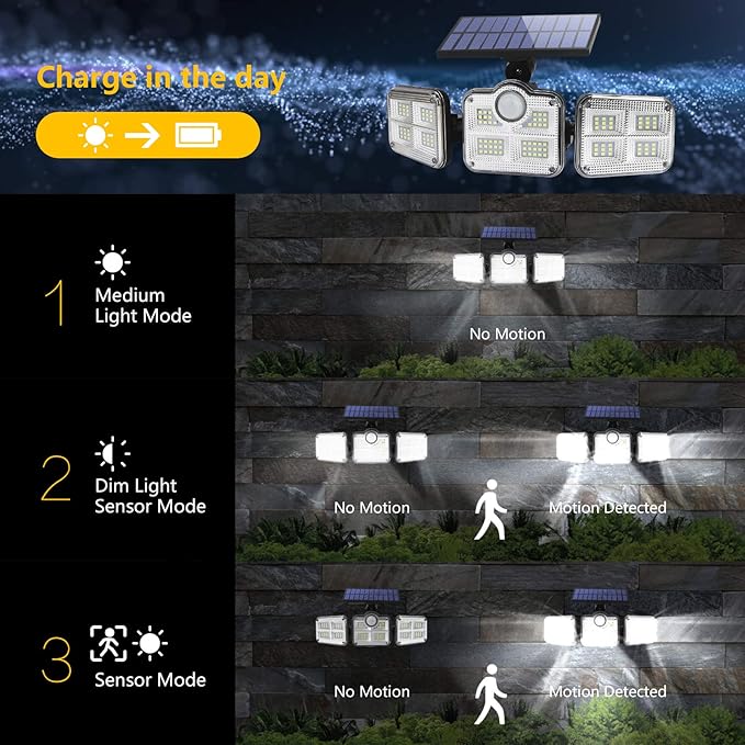 Lampara Solar con Sensor de Movimiento Para Exteriores