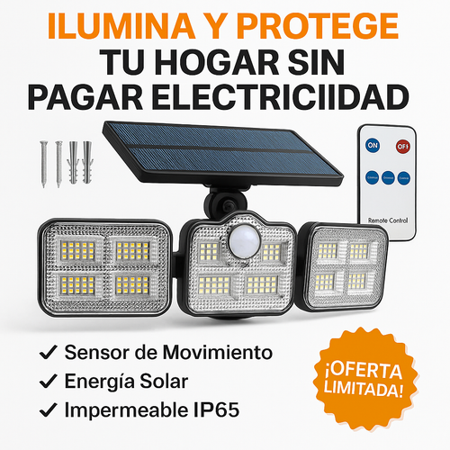 Lampara Solar con Sensor de Movimiento Para Exteriores